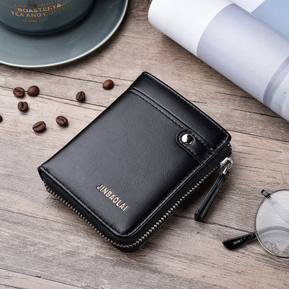 Casual Zipper Men Wallet Purse Leather Card Bag