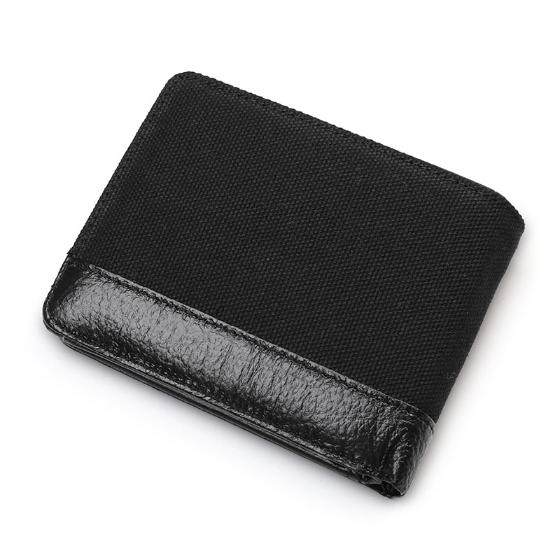 Leisure Men Bi-fold Wallet Card Coin Holder Slim Genuine Leather Short Purse