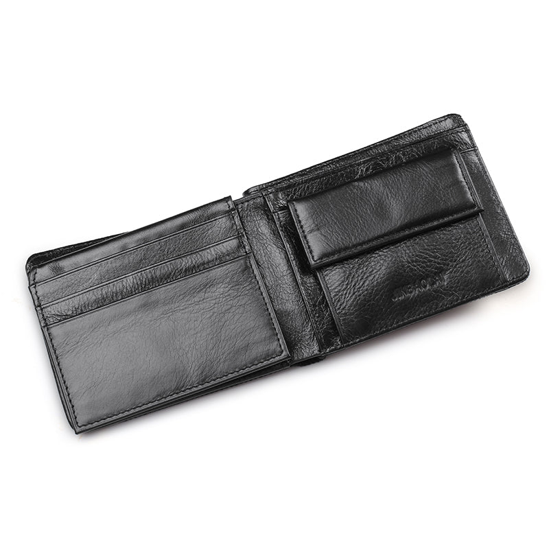 Leisure Men Bi-fold Wallet Card Coin Holder Slim Genuine Leather Short Purse