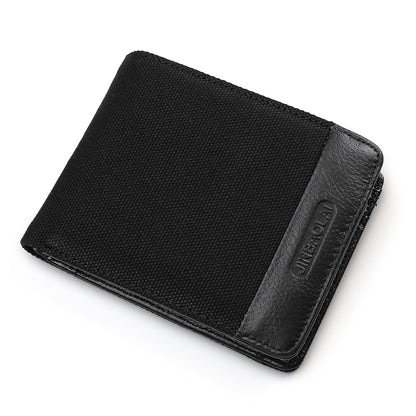 Leisure Men Bi-fold Wallet Card Coin Holder Slim Genuine Leather Short Purse