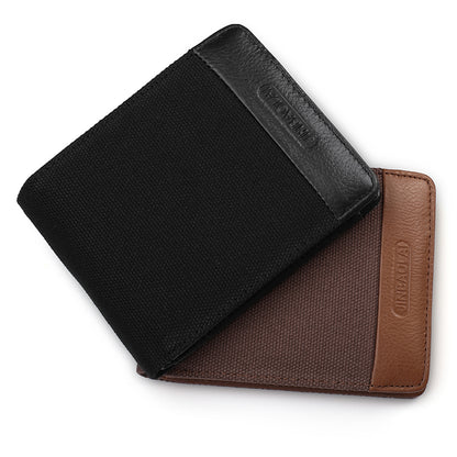 Leisure Men Bi-fold Wallet Card Coin Holder Slim Genuine Leather Short Purse