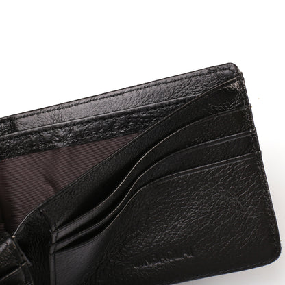 Leisure Men Genuine Leather Short Purse Card Coin Holder Bi-fold Wallet