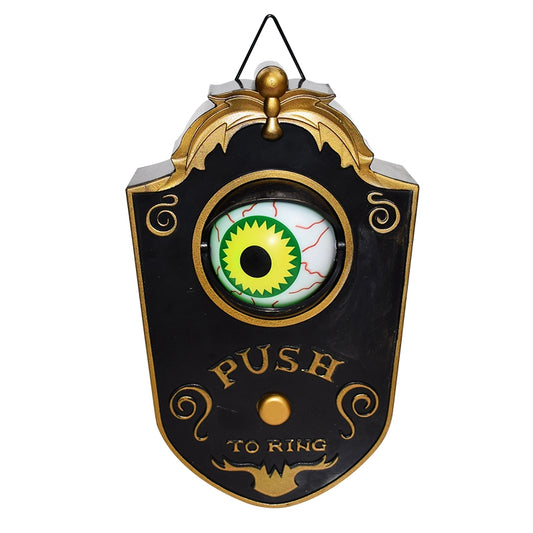 Novelty Halloween Door Decoration Horror Props Creepy Eye Doorbell Home Bar Scary Rotating Eye Doorbell