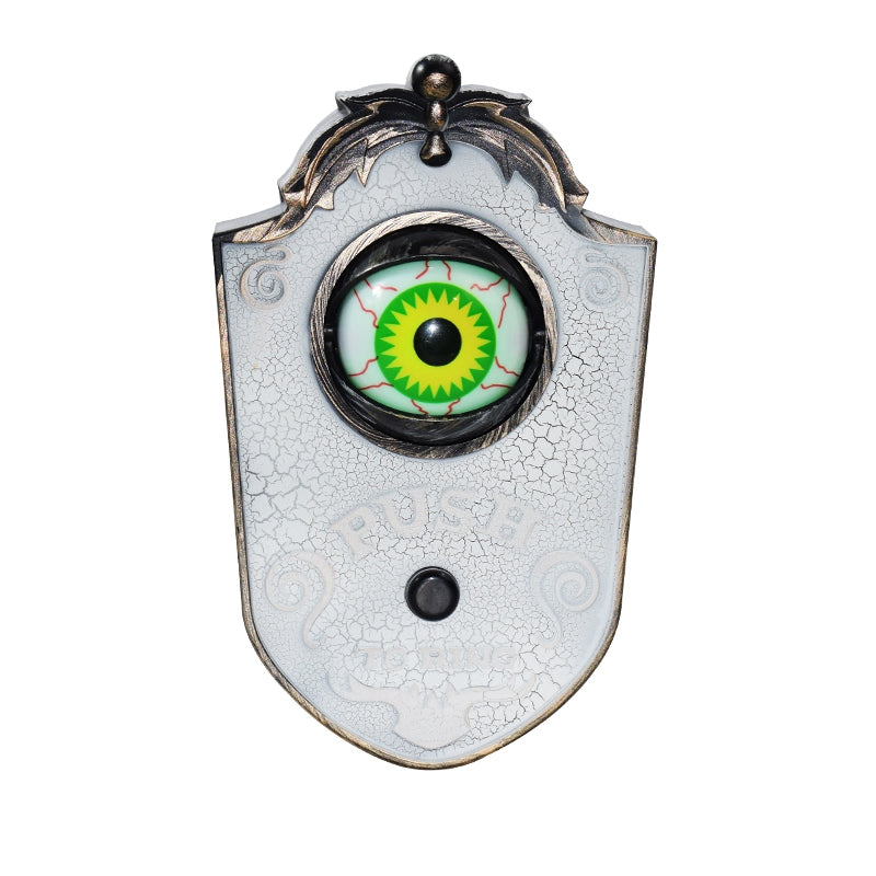 Novelty Halloween Door Decoration Horror Props Creepy Eye Doorbell Home Bar Scary Rotating Eye Doorbell