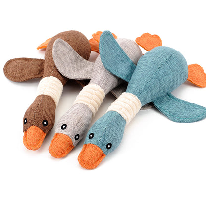 Pet Dog Wild Goose Sound Toys Solid Resistance To Bite Playable High Quality Blue Gray Brown Funny Pet Toy