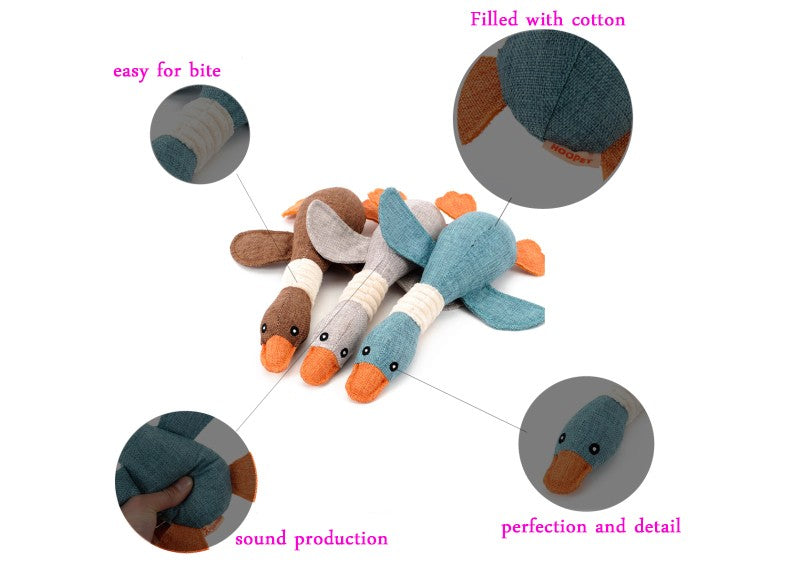 Pet Dog Wild Goose Sound Toys Solid Resistance To Bite Playable High Quality Blue Gray Brown Funny Pet Toy