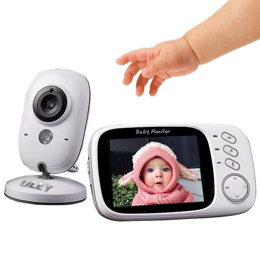 3.2-inch LCD Screen Wireless Digital Video Baby Monitor Long Life Battery Secured Camera with Night Vision and Lullabies Support Two-way Talk