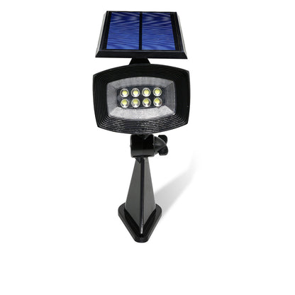 8-LED 400 Lumen Solar Spotlight Outdoor Landscape Light IP44 Waterproof Wall-mount In-ground White Light