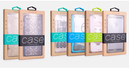 Customized Logo 50Pcs/Set Kraft Paper Box Package for Phone Case, Size: 162 x 85mm