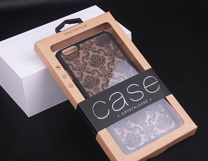 Customized Logo 50Pcs/Set Kraft Paper Box Package for Phone Case, Size: 162 x 85mm