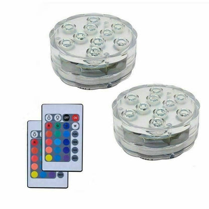 10-LED Submersible Light Waterproof Aquarium Diving Fish Tank Decor Lamp with Remote Control