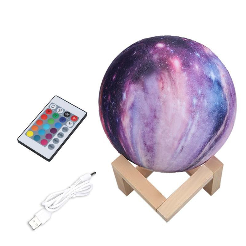 3D LED Night Light Table Desk Moon Lamp 16 Colors Colorful Painting with Remote