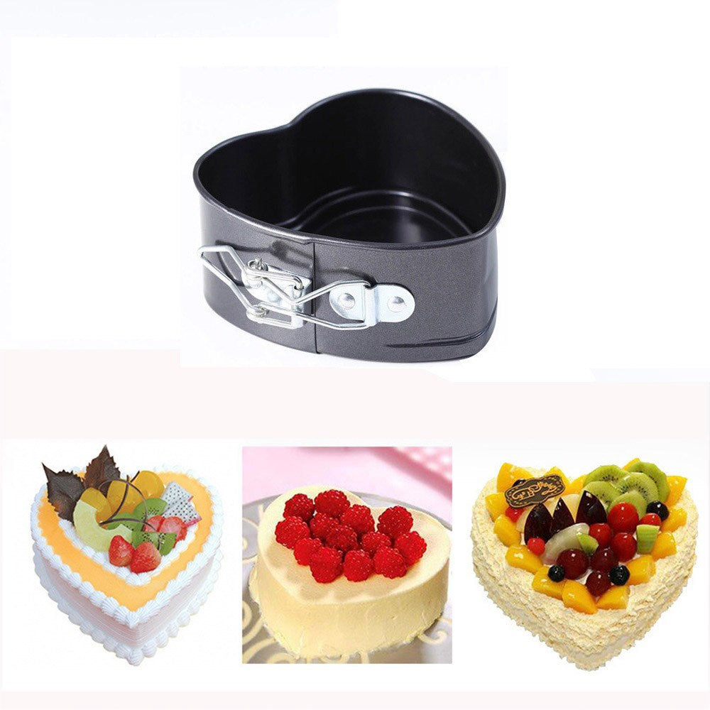 YOUXING 3 Pcs/Set Square Heart Shape Mini Cake Mold Teflon Non