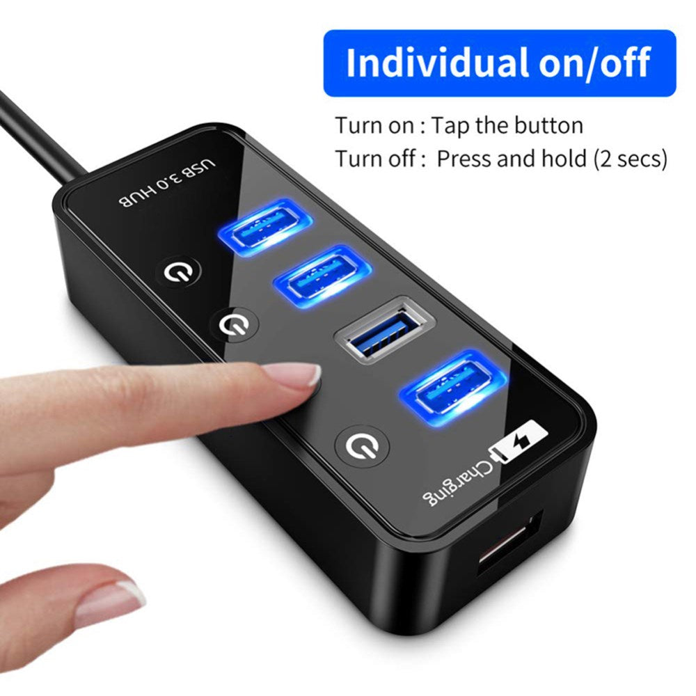 With On / Off Switch USB Distributor Support PC Laptop High-speed 4 - Port USB 3.0 HUB