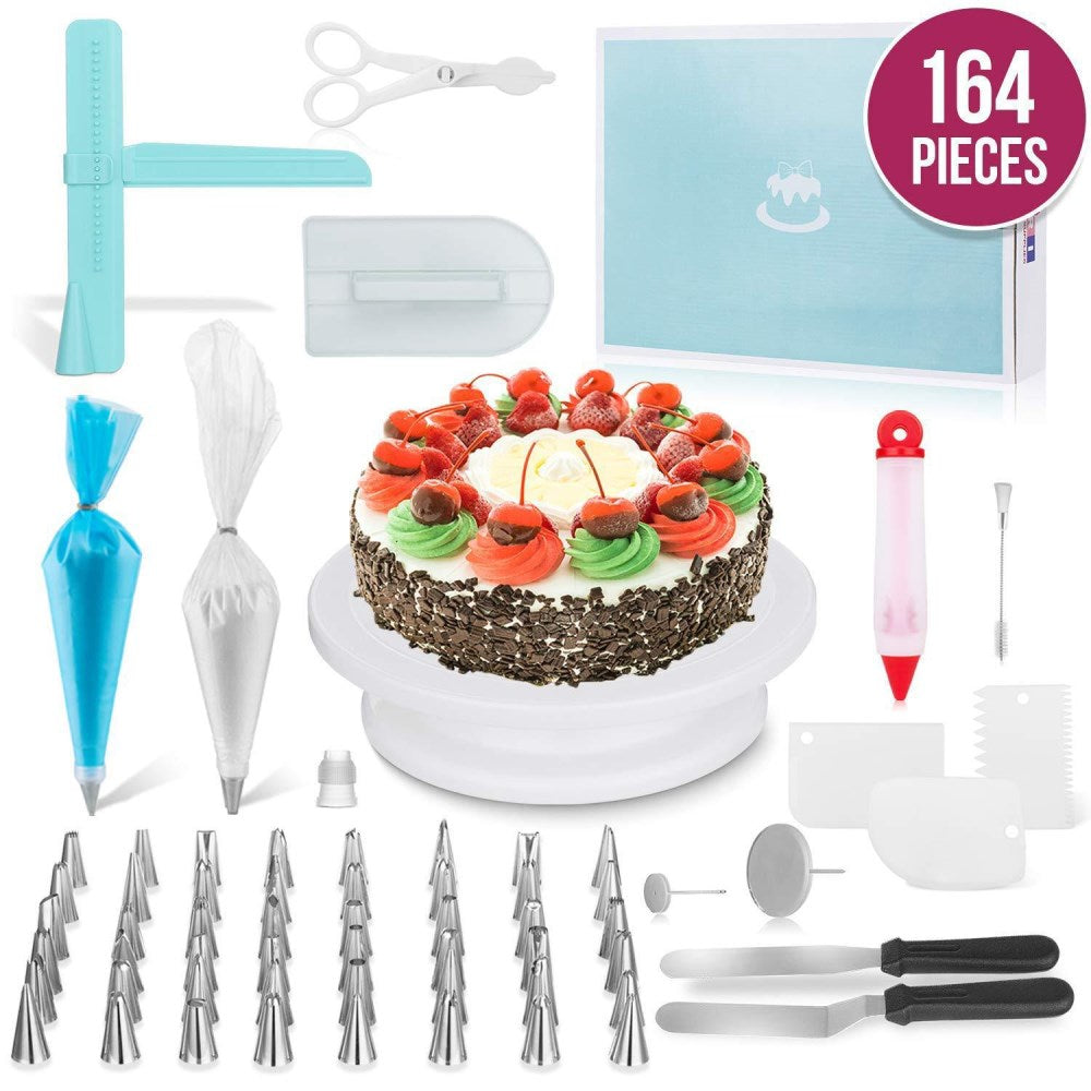 164 Pcs/Set DIY Baking Cake Home Kitchen Tool Turntable Set Practical Cake Nozzles