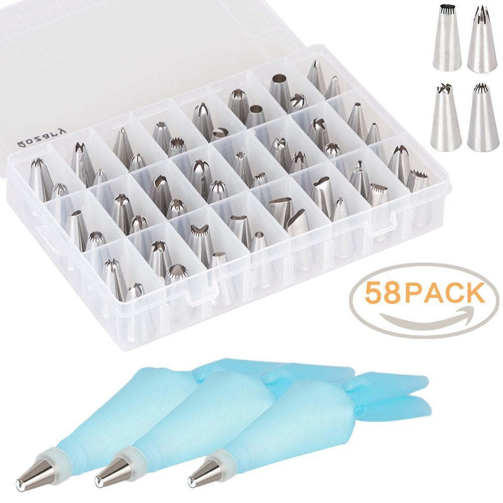 58 Pcs/Set Cake TPU Cream Bag Nozzle