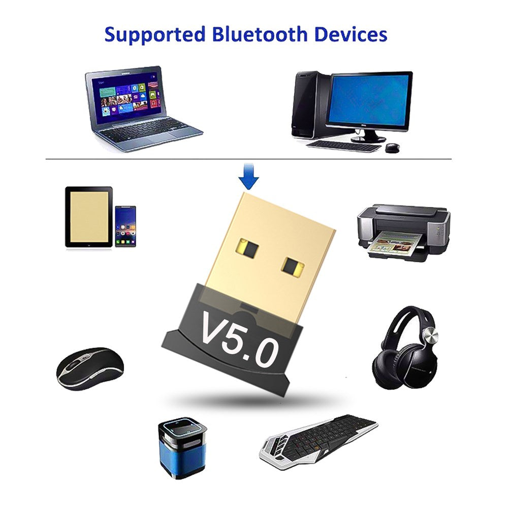 Bluetooth 5.0 Dongle Adapter USB Dongle Wireless Bluetooth Receiver Transmitter Device for PC