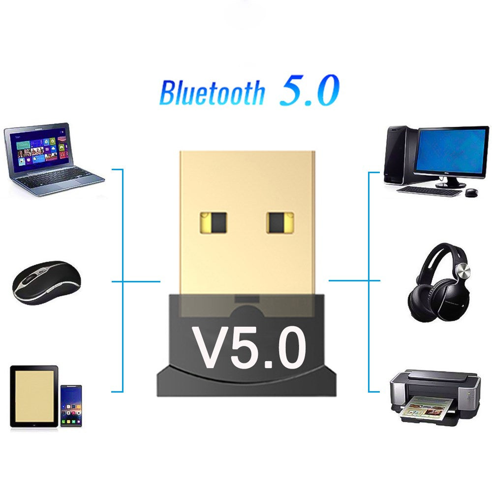 Bluetooth 5.0 Dongle Adapter USB Dongle Wireless Bluetooth Receiver Transmitter Device for PC