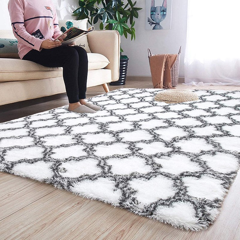 Soft Indoor Rug Shaggy Patterned Fluffy Carpet Home Decor Rug