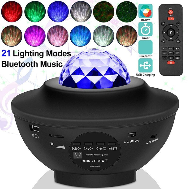 Starry Night Lamp Light Bluetooth Remote LED Star Light Projector Light