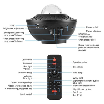 Starry Night Lamp Light Bluetooth Remote LED Star Light Projector Light