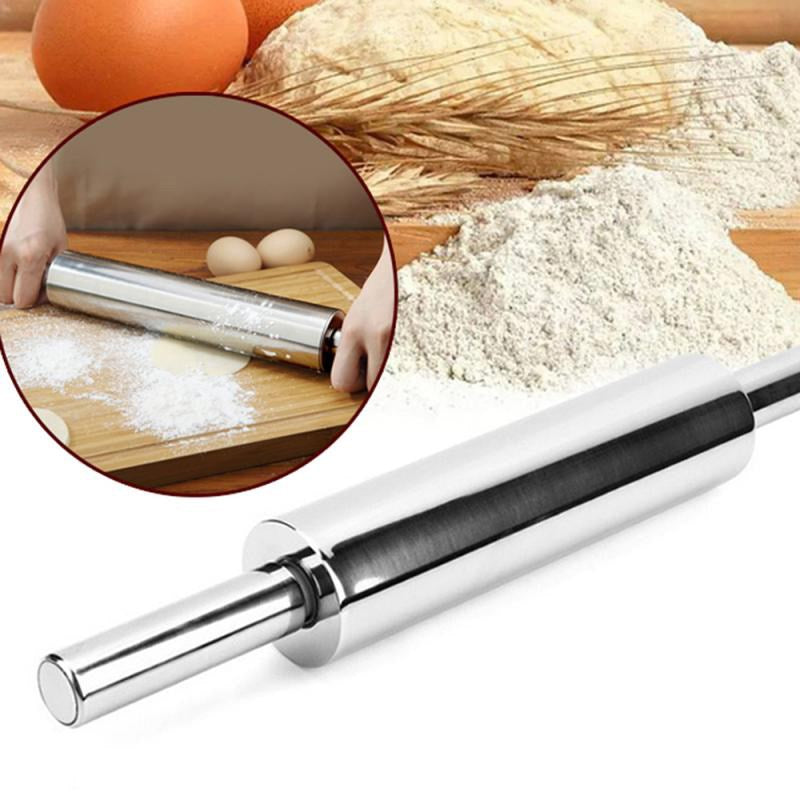 Stainless Steel Rolling Pin Non-stick Pastry Dough Baking Kitchen Tool-Style D