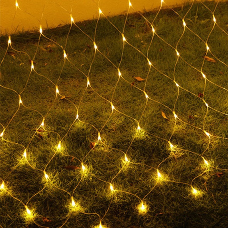 [1.5m x 1.5m] 96-LED Mesh Light String RGB Net Garland Lamp for Christmas New Year Wedding Holiday Party Decoration