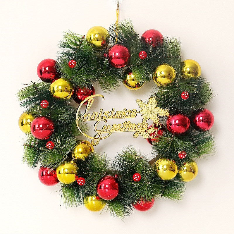 Xmas Garland 30cm/40cm/50cm Merry Christmas Tree Wreath Wall Door Hanging Pendant