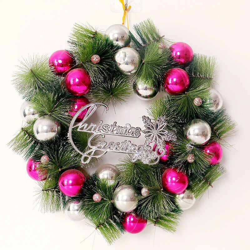 Xmas Garland 30cm/40cm/50cm Merry Christmas Tree Wreath Wall Door Hanging Pendant