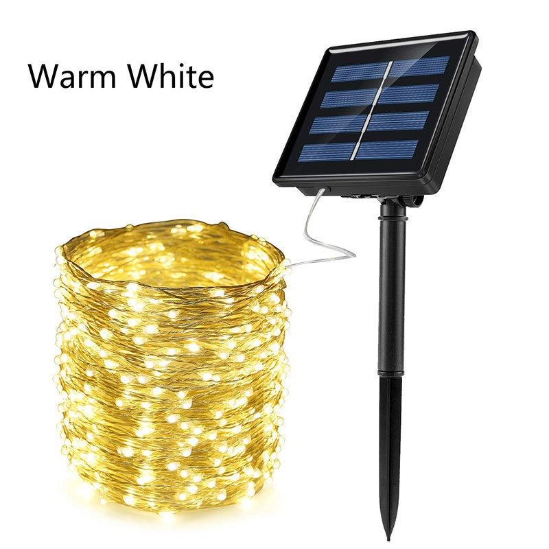 12m Solar String Light [100-LED, 8 Models] Garden Festival Wedding Decor Fairy Lamp-8 Modes 12m 100