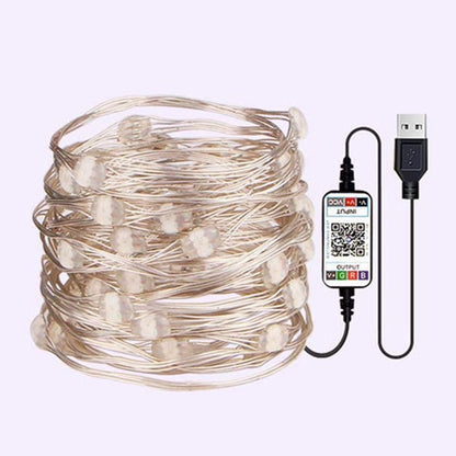 USB Bluetooth APP Control RGB Color LED String Light Copper Wire Fairy String Light Home Decor