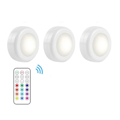 12 Colors LED Remote Control Cabinet Light RGB Kitchen Wireless Cupboard Lamp