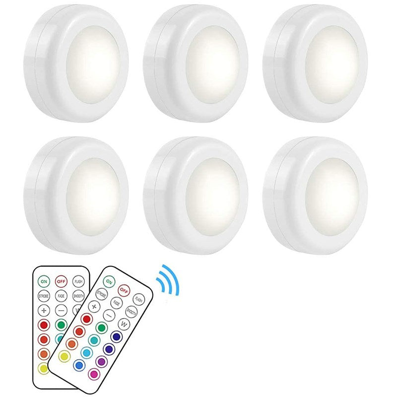 12 Colors LED Remote Control Cabinet Light RGB Kitchen Wireless ...