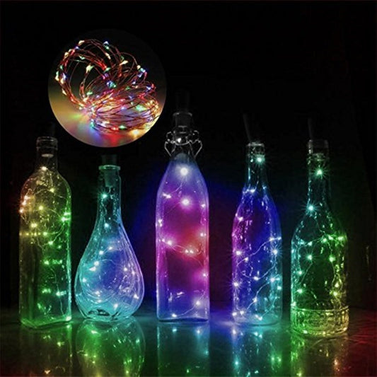 10Pcs/Set LED String Light Wine Bottle Stopper Color Light