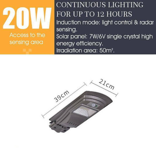 20W/40W/60W Solar Wall Street Light Motion Sensor Waterproof Outdoor Garden Lamp