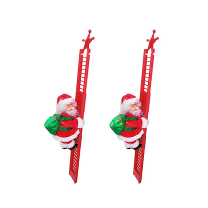 Electric Santa Claus Climbing Ladder Doll Xmas Party Figurine Decor Kids Christmas Gift Toy