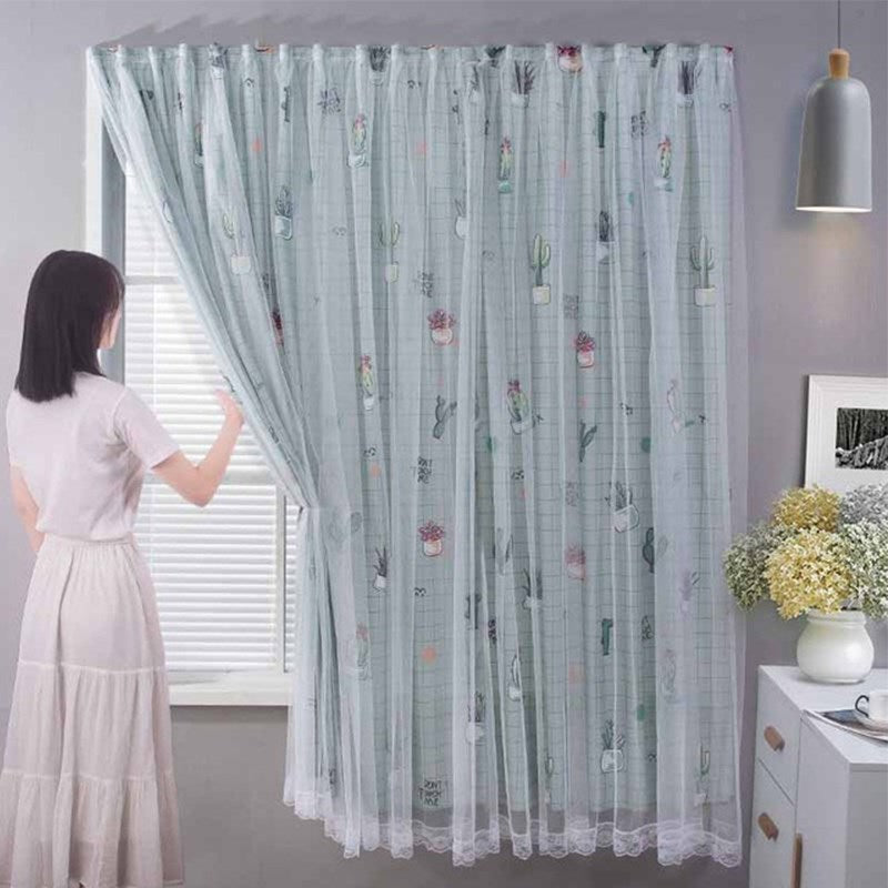 1.2m x1.5m Punch-free Blackout Window Curtain Magic Tape Door Curtain Drape