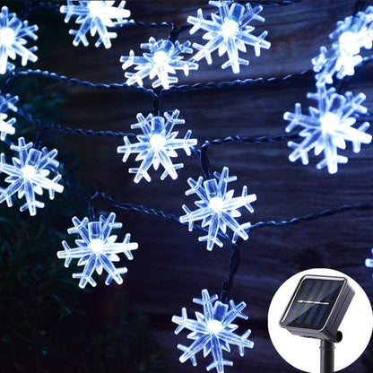 Christmas Tree LED Snowflake Light Solar String Lights Home Party Decor Garden Fairy Light