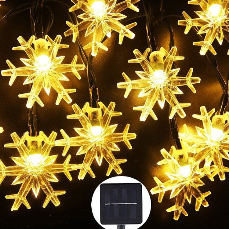 Christmas Tree LED Snowflake Light Solar String Lights Home Party Decor Garden Fairy Light