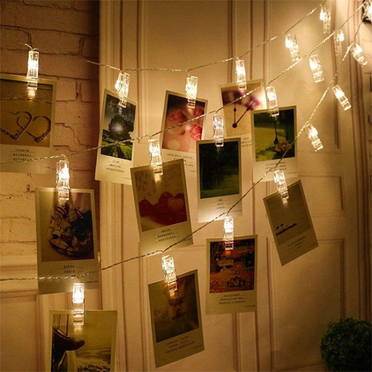 LED Photo Clip String Light Battery Powered Fairy Lights with Clips