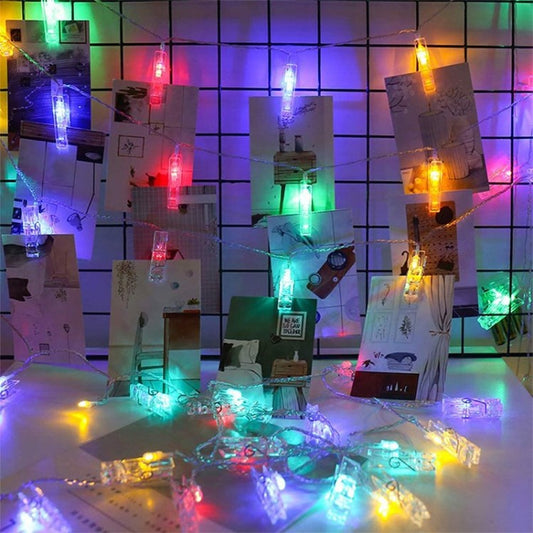 LED Photo Clip String Light Battery Powered Fairy Lights with Clips