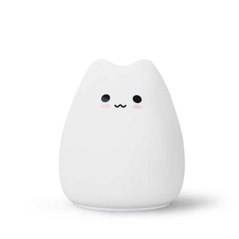 Bedside Cat Lamp Table Lamp Silicone Colorful LED Night Light Cute Gifts for Kids