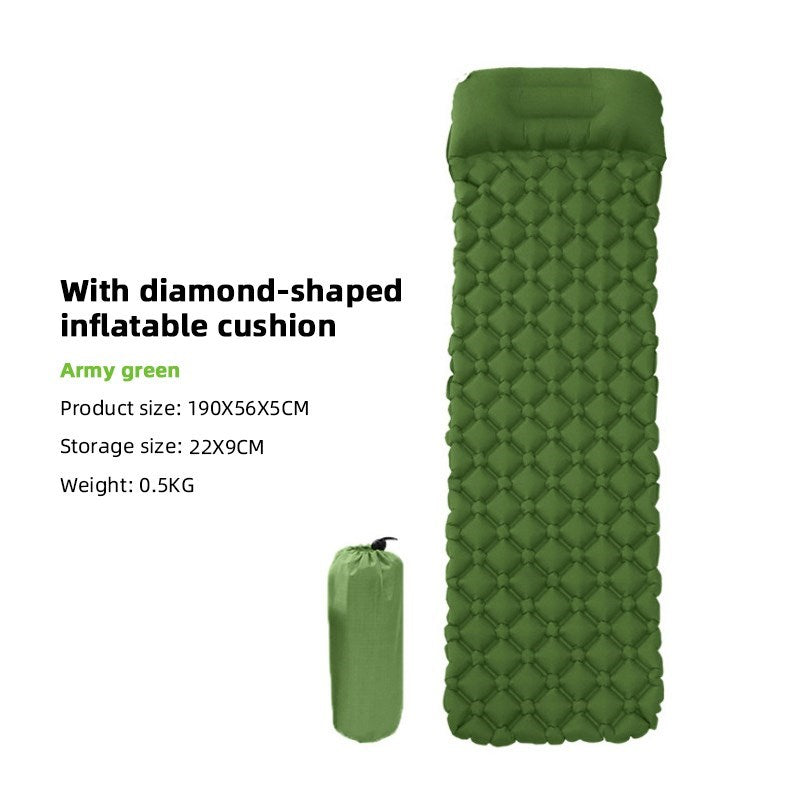 Inflatable Outdoor Sleeping Mat Cushion Swimming Camping Mat with Pillow Air Mattress Sleeping Sofa