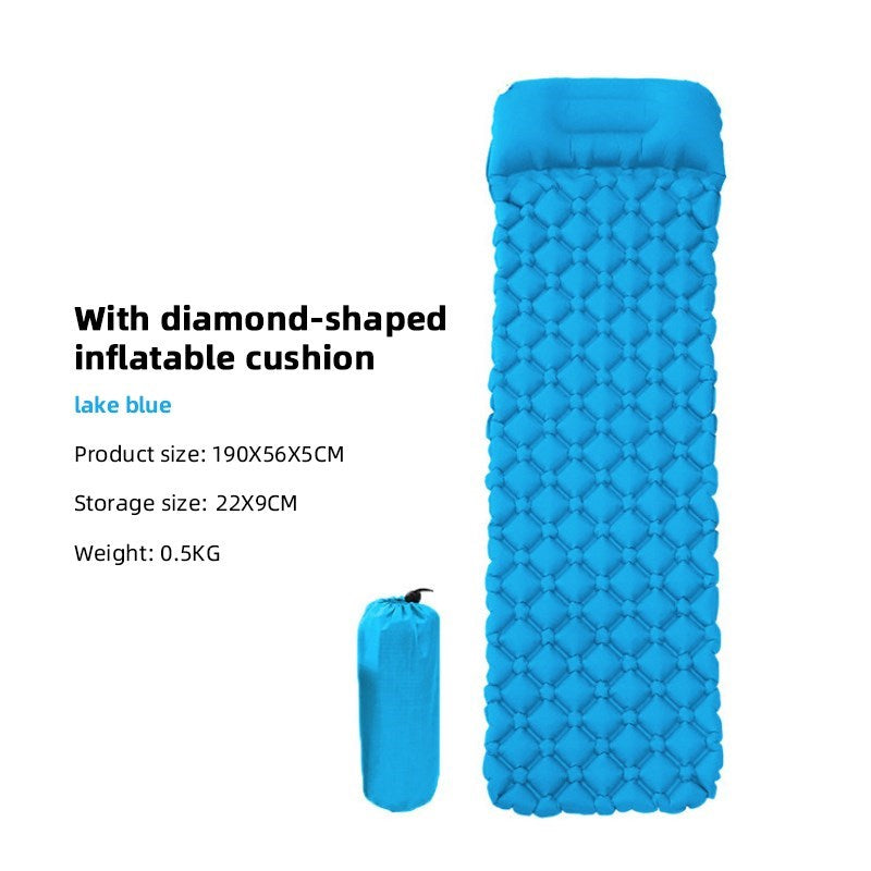 Inflatable Outdoor Sleeping Mat Cushion Swimming Camping Mat with Pillow Air Mattress Sleeping Sofa