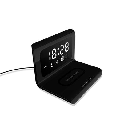 ZZ2 Clock Alarm Wireless Smart Phone Charger Charging Station Time Temperature Display