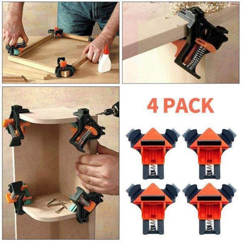 4Pcs 90-Degree Wood Corner Clamp Clip Frame Working Holder Tools