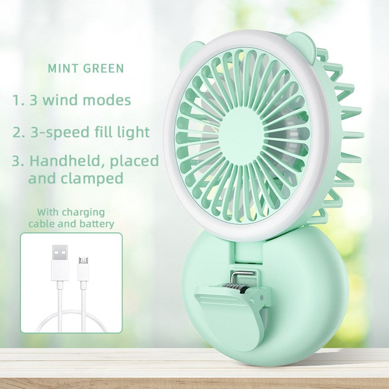 Neck Fan Rechargeable Clip Fill Light 