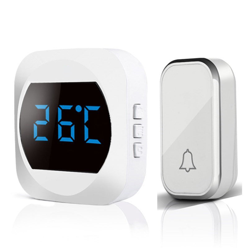 Wireless Thermometer Doorbell Chime Kit with 4 Volume Levels Smart Temperature Doorbell