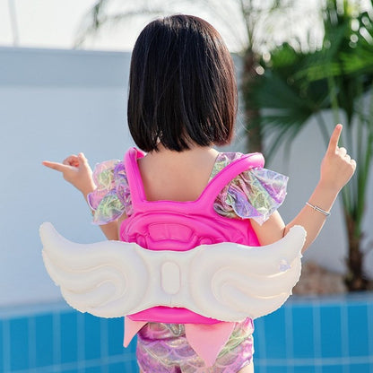 Angel Wings Inflatable Kids Swimming Vest Jacket PVC Swimming Ring Air Bag Pool Float Aid Vest