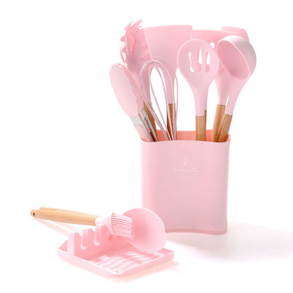 11Pcs BPA Free Kitchen Utensils Set with Holder Silicone Kitchenware Cooking Utensils Set (without FDA Certificate)